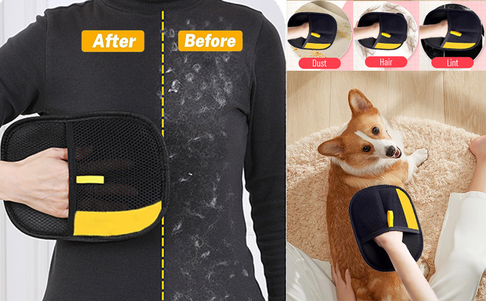 🐾  CleanFur Pro-Advanced Reusable Pet Hair Remover Glove for Dogs & Cats